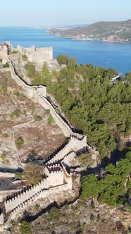 Vertical Video Alanya Castle  Alanya Kalesi Aerial View