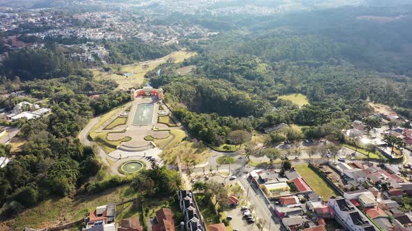 Curitiba Brazil. Public park at downtown city of Parana state.