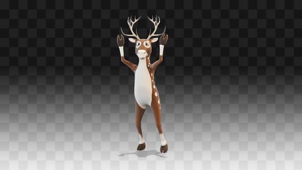 Deer Standing And Greeting With Two Hands