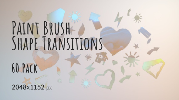 60 Paint Brush Shape Transitions 2K