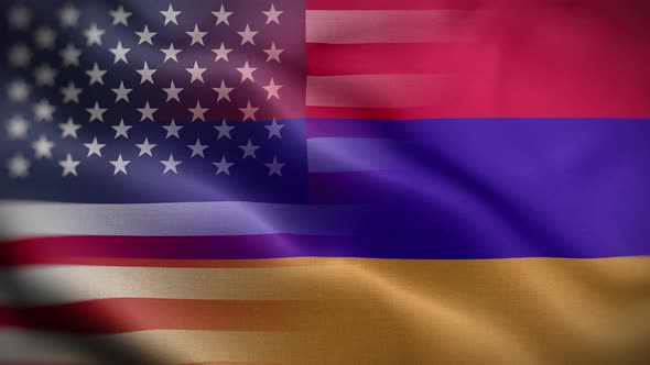 USA Armenia Flag Loop Background 4K