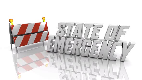 State Of Emergency Declaration Executive Order Crisis Safety Measure Barricade 3d Animation