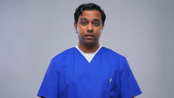 Indian Doctor or Male Nurse Having Video Call