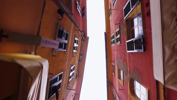 Walking Through an Ancient Narrow Street in Cinque Terre