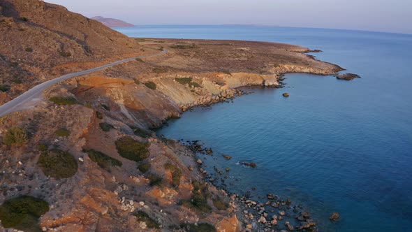 Bay In The Mountains At Sunset