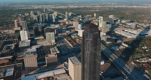 4k Aerial of the Galleria area in Houston, Texas