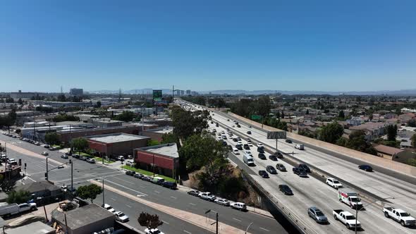 4K : Aerial Fly-along Interstate