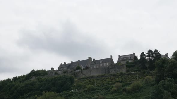 AVRANCHES, FRANCE - JULY 2016 The hill of old French region of Normandy  settlement  by the day slow