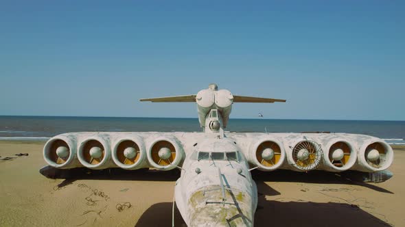 Old plane on beach