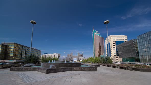 Fountain on WaterGreen Boulevard Timelapse Hyperlapse Nurzhol Boulevard