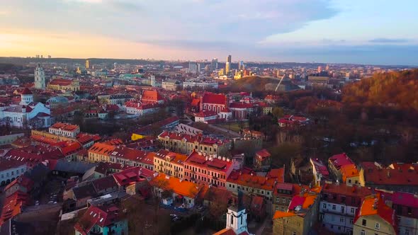 VILNIUS, LITHUANIA - Aerial View of Vilnius Old City