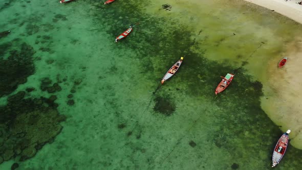 Fishing Boats Near Reef