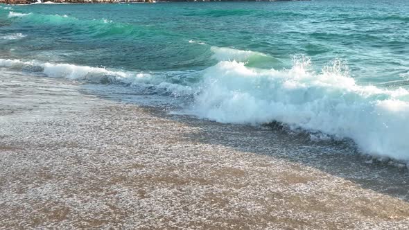 Texture of the sea and a beautiful sunset