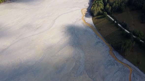 Aerial View Of Mining Toxic Waste Tailings