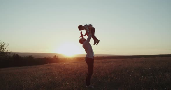 Perfect Moments Dad with His Son , at Sunset