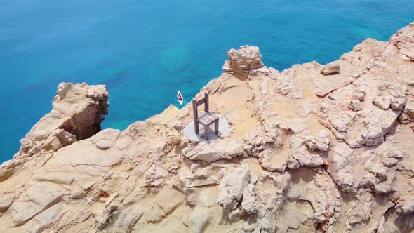 Chair on the beach of Tripiti in Gavdos island. Tripiti is the southernmost point of Europe.