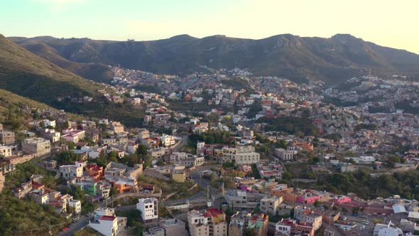 AERIAL: Guanajuato City, Mexico (Flying Over)