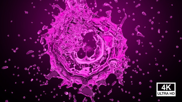 Circle Pink Water Splash 4K alt