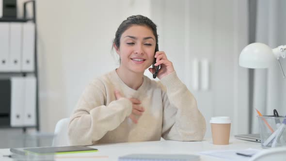 Indian Woman Talking on Smartphone