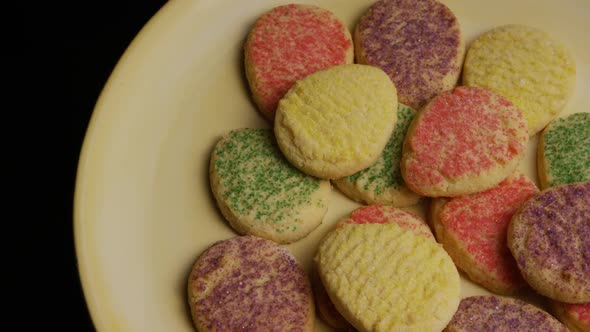 Cinematic, Rotating Shot of Cookies on a Plate