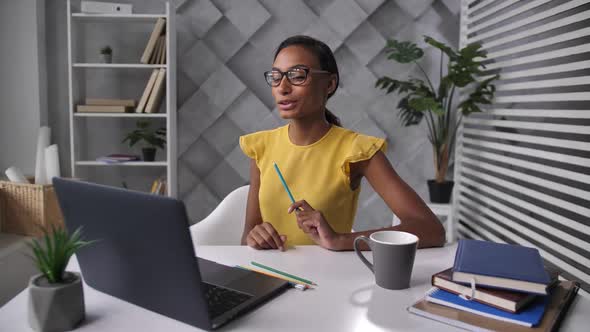 Confident Woman on Online Business Meeting