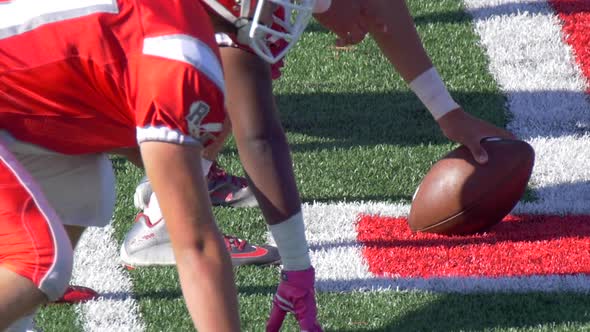 Men playing American football.