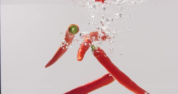 Boiling of Red Chili Peppers in a Restaurant