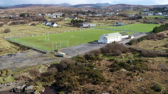 Aerial View of Football Pitch in Ardara County Donegal  Ireland