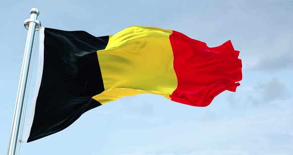 Belgium Republic Flag Waving loop 4K