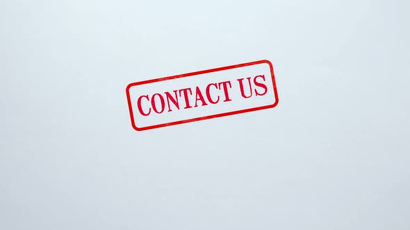 Contact Us Seal Stamped on Blank Paper Background