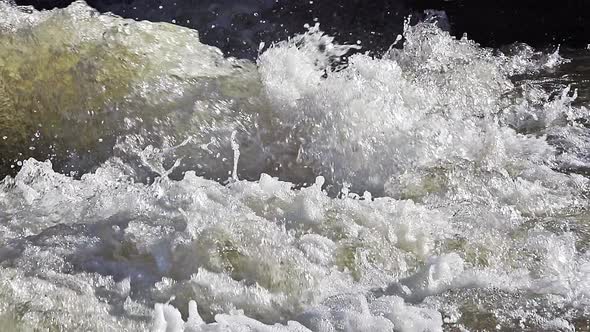 700872 Barrage on Sarre River, Sarrebourg in Lorrraine, in the East of France, Slow motion