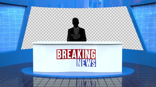 Table And Breaking News Banner Background In The News Studio Loop