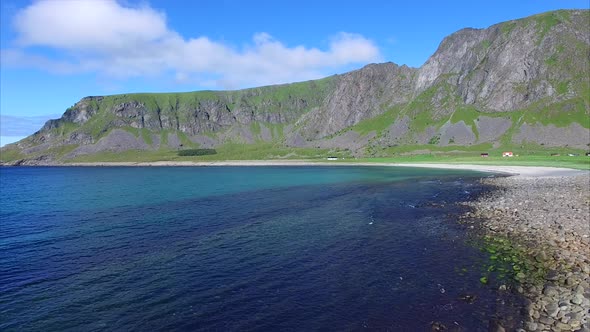 Stone beach on Lofoten islands, Norway