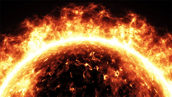 Realistic Sun Surface With Solar Flares