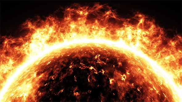 Realistic Sun Surface With Solar Flares alt