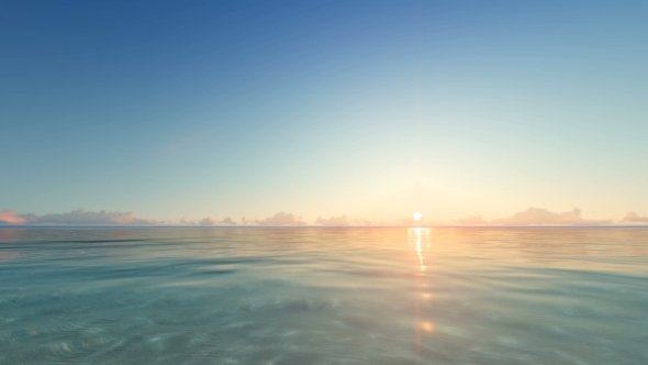 Beautiful Sunset at the Beach 3D Render alt