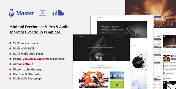 Master - Freelancer Video, Audio Portfolio HTML Template