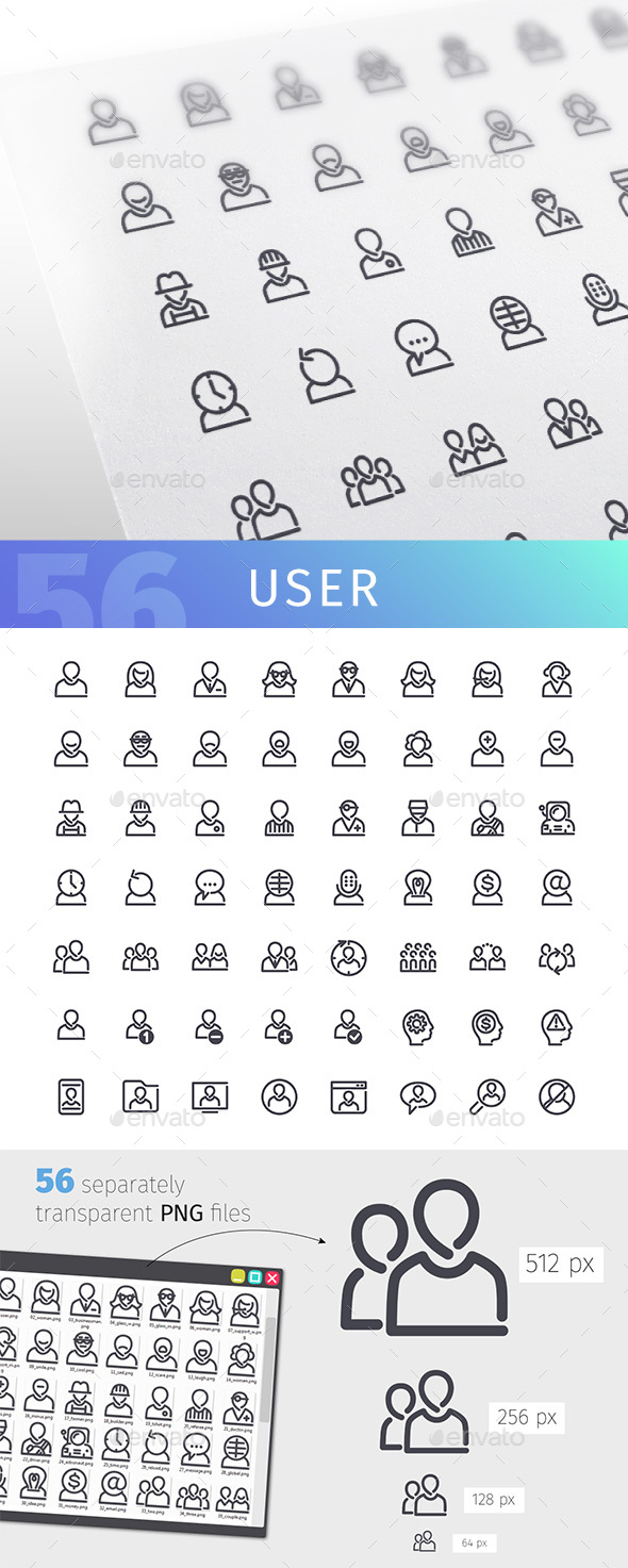 User Line Icons Set