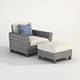 Vray Ready Armchair with longue - 3DOcean Item for Sale