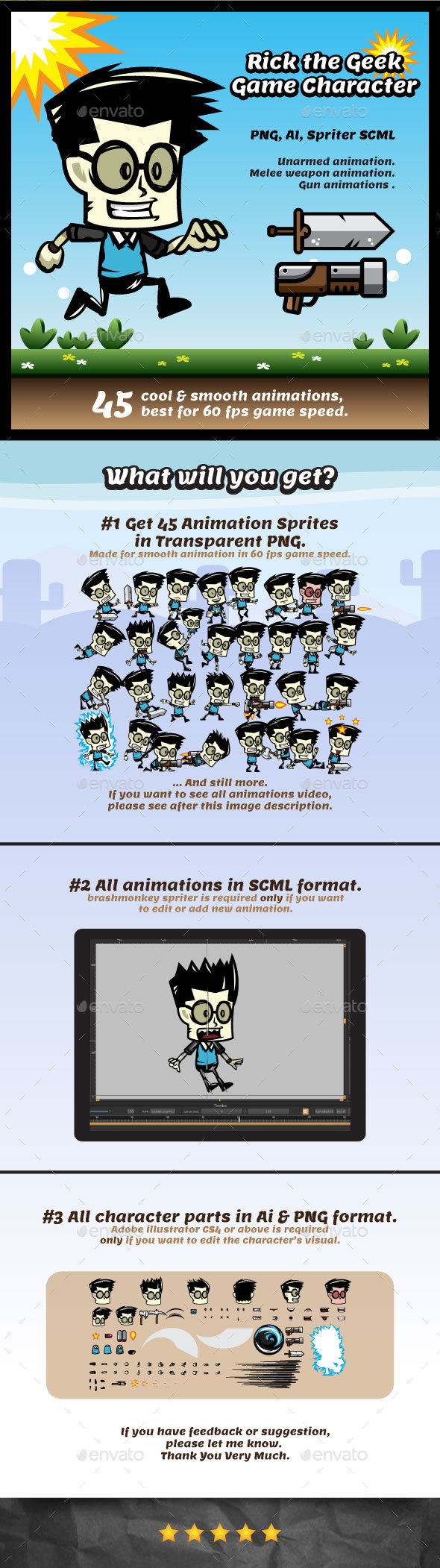 Running Characters Game Sprites & Sheet Templates