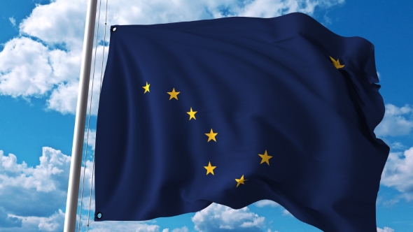 Waving Flag of Alaska alt