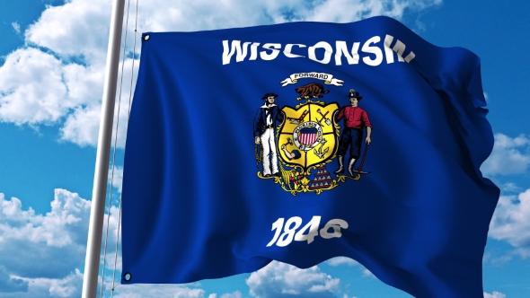 Waving Flag of Wiskonsin alt