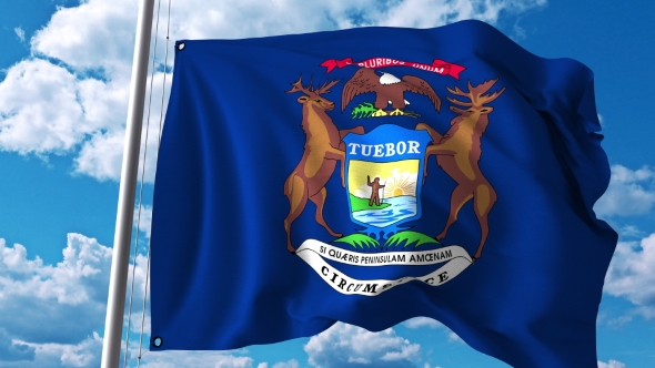 Waving Flag of Michigan alt