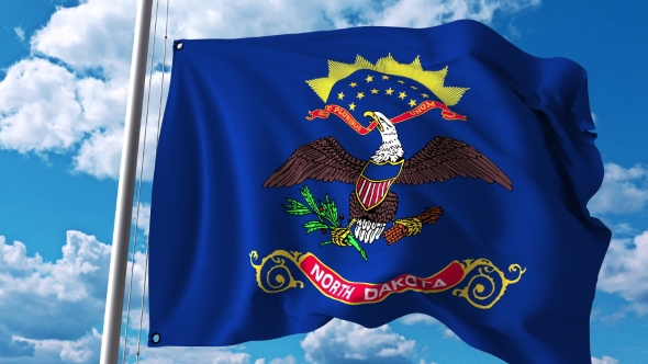 Waving Flag of North Dakota alt