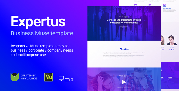 Expertus - szablon responsive Muse dla biznesu / firmy / firmy