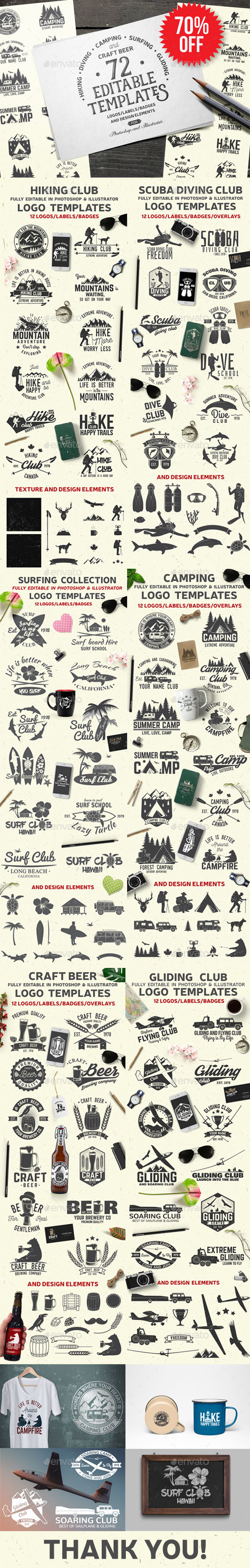 72 Badge Graphics in One Bundle