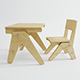 Vray Ready Wooden Chair with Table - 3DOcean Item for Sale