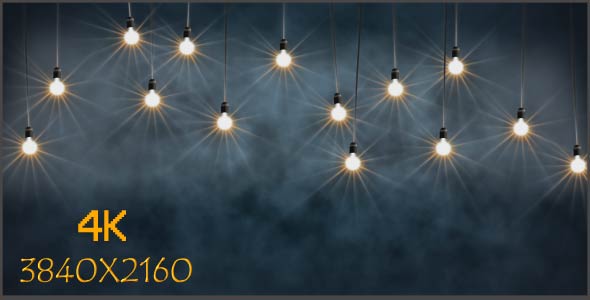 4K Swinging Bulb Lights Background