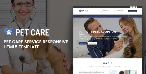 Pet Care - Responsive HTML5 Template
