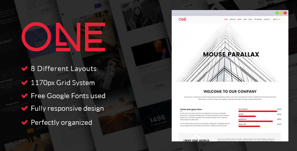 One - Parallax HTML Template